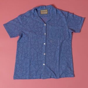 Tropical Punch Lace Button Down Blue